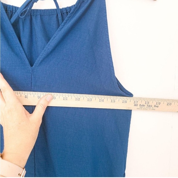 Banana Republic Blue Midi Dress Halter Ruffle Bottom tiered long XS - Picture 8 of 8